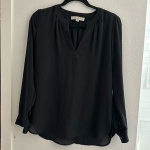 Loft XS black v neck flowy top